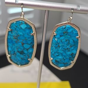 Kendra Scott Danielle Gold Statement Earrings NWOT